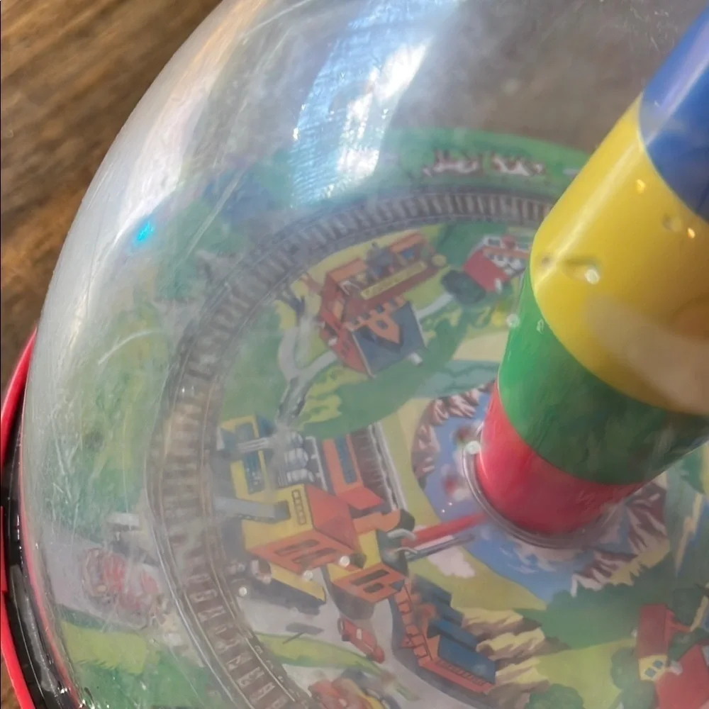 Vintage Plastic SPINNER TOY, Spinner Train Toy, USSR, 1980s